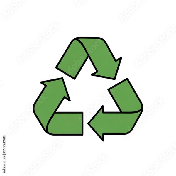 Fototapeta Paper Waste Recycling Arrows Isolated for Eco Design Concept
