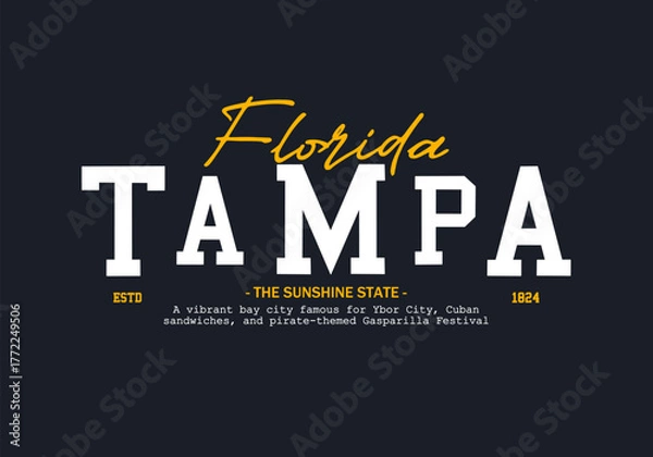 Obraz Orlando Florida T-shirt Design Vintage Retro Script Typography