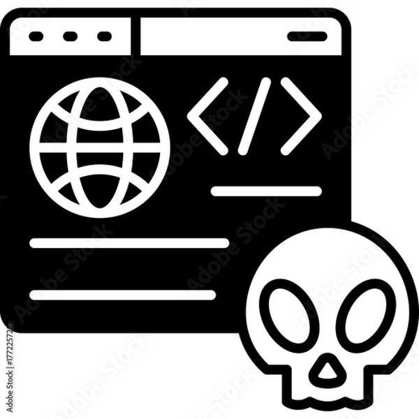 Fototapeta Dark Web Solid Icon