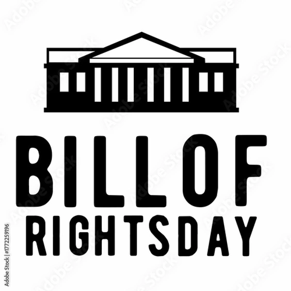 Obraz Happy Bill of Rights Day, December 15th. Templates for backgrounds, banners, cards, posters with inscriptions. Vector illustration.