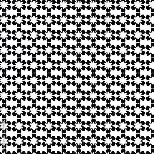 Obraz Floral pattern isolated on white background with symmetry.