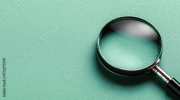 Obraz Magnifying Glass on Teal Surface