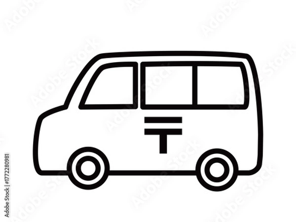 Fototapeta 郵便車_ミニマル