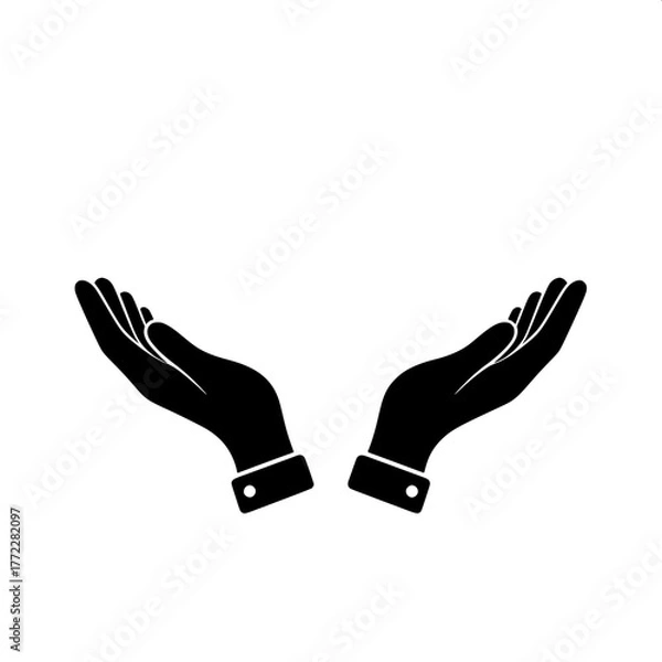 Fototapeta Open Hands Icon Representing Giving, Support, Care, And Openness