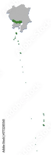 Obraz ハニカム構造状の東京都の地図