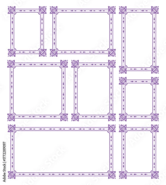 Fototapeta Photo frames isolated on white background. Picture Frame Vector Art - Set of square frames vector