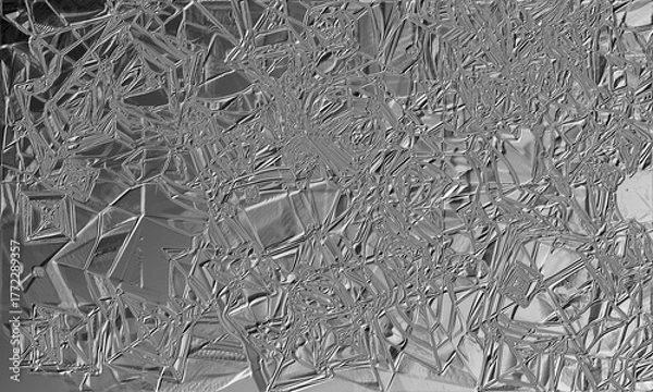 Fototapeta Silver Abstract Geometric Surface: Metallic Faceted Texture with Intricate Polygonal Pattern