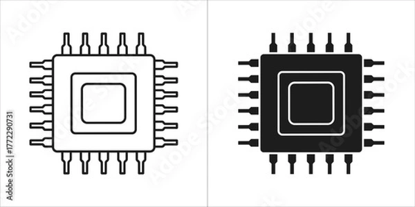 Fototapeta Microchip icon, processor