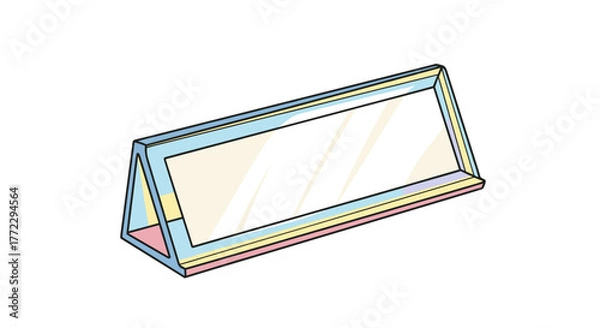 Fototapeta Colorful acrylic nameplate, geometric design, isolated on white