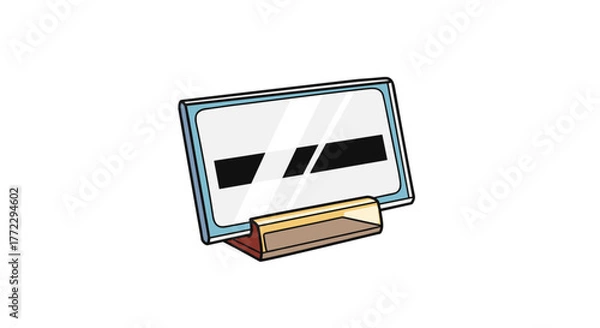 Obraz Acrylic nameplate with gold base, isolated on white background