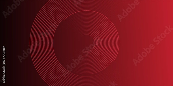 Fototapeta Red abstract circle background with dynamic shapes composition modern abstract design illustration