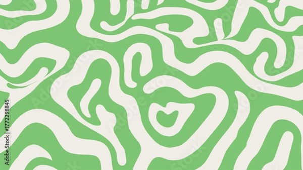 Obraz abstract green seamless pattern with lines and curves