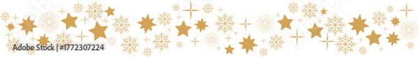 Fototapeta Elegant gold christmas wave banner with festive accents vector