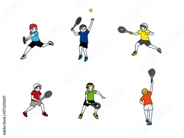 Obraz テニス男子イラスト