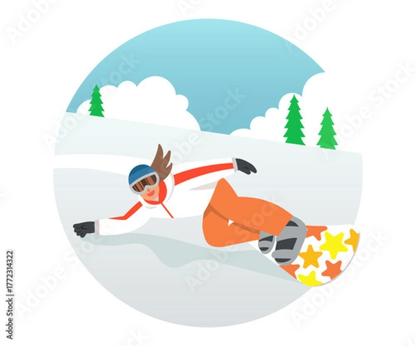 Fototapeta Enjoy snowboarding.