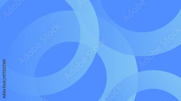 Fototapeta Modern abstract blue background with translucent overlapping geometric circles and gradient effects.