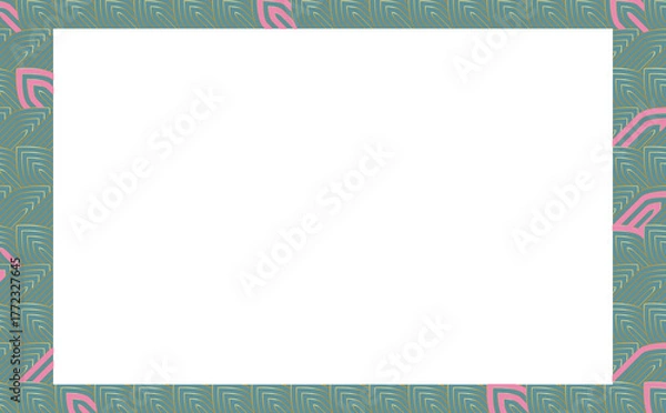 Obraz 孔雀の羽の様な和柄フレーム