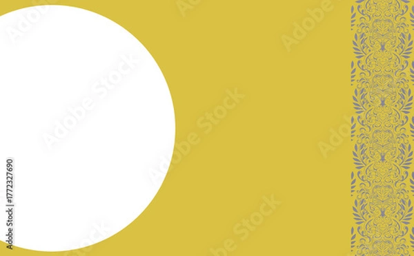 Obraz 白い半円とコントラストのあるシンプルな金色の背景イラスト