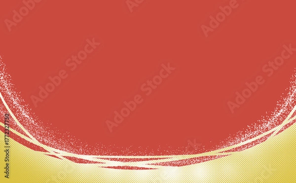 Obraz 赤い円とオレンジの和風背景イラスト