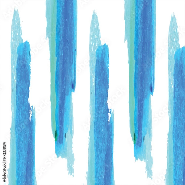 Obraz Vibrant Blue and Green Watercolor Brush Strokes – Abstract Hand-Painted Artistic Texture for Creative Design