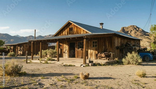 Fototapeta アメリカ田舎町のさびれた小屋の写真