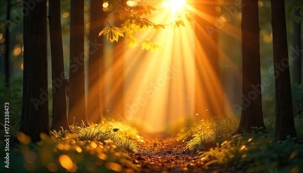 Obraz autumn forest fire