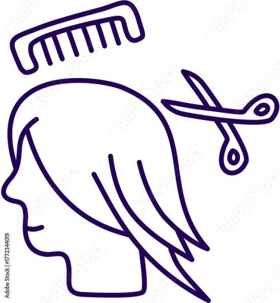 Obraz Haircut, styling, comb, scissors