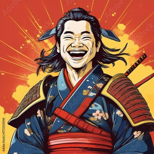 Obraz 笑う男　イラスト