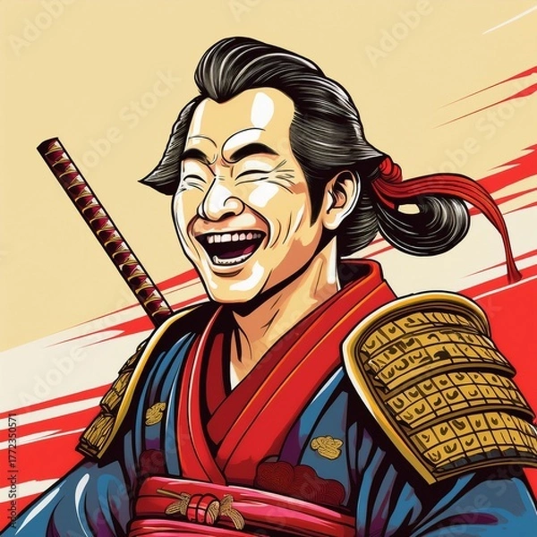 Obraz 笑う男　イラスト