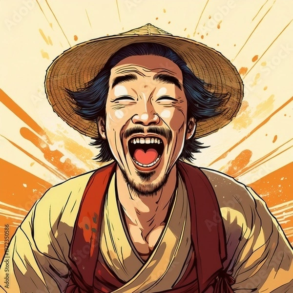 Obraz 笑う男　イラスト