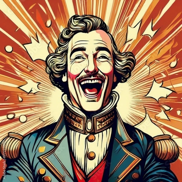 Obraz 笑う男　イラスト