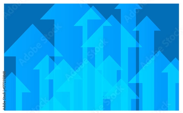 Fototapeta 青い上昇矢印背景イラスト素材