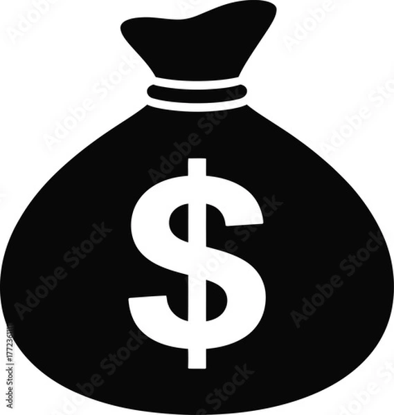 Fototapeta Unlock financial success with this classic money bag symbol, ideal for business and finance themes