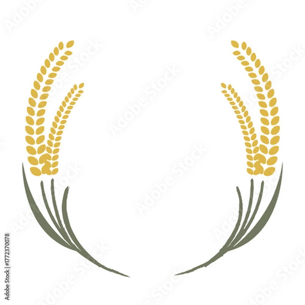 Fototapeta シンプルな稲穂のイラスト素材