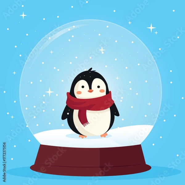 Obraz Penguin in christmas ball
