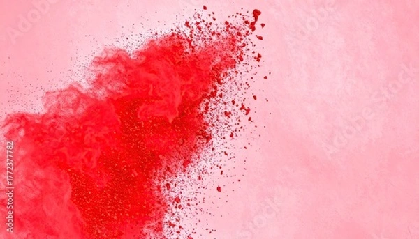 Obraz Red Powder Burst on Pink Background