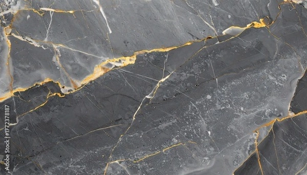 Obraz Gray Marble with Gold Veins Texture Background