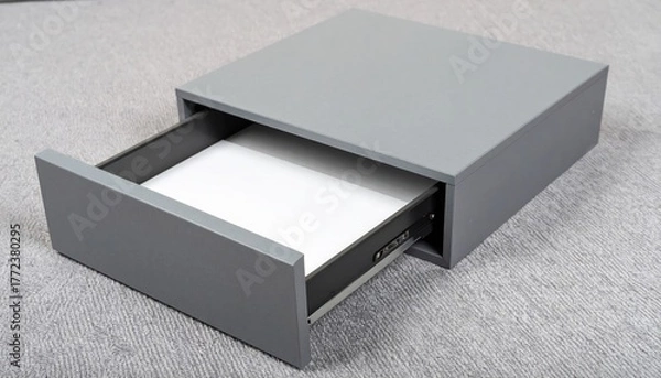 Obraz Gray Minimalist Drawer Box on Fabric Surface