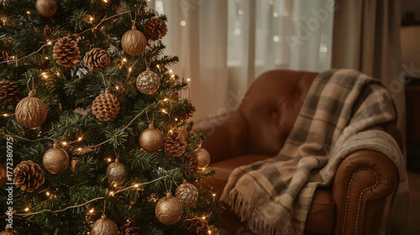 Obraz Rustic Charm – Natural Christmas Warmth