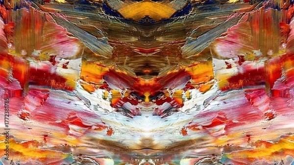 Fototapeta Abstract art background . Hand painting artwork on canvas .