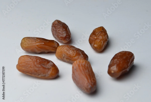 Obraz Tunisian Deglet Nour Dates on White Background