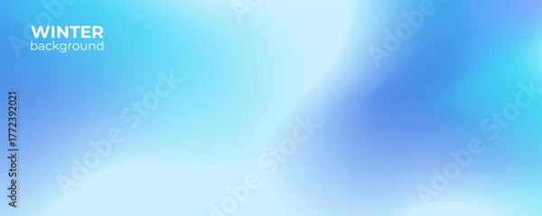 Fototapeta Winter blurred background. Winter season banner with soft colored gradients for seasonal graphic design. Vector illustration.