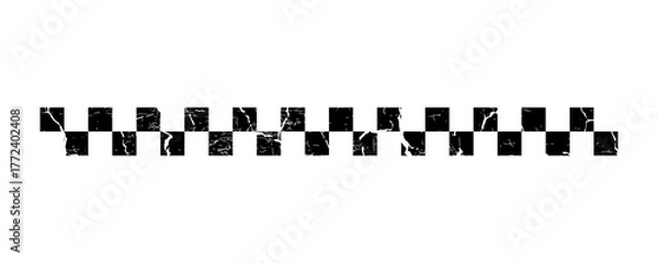 Fototapeta Race flag grunge background, car rally or motocross finish flag with vector checker pattern. Grunge race flag for car racing sport or bike speedway, motorsport