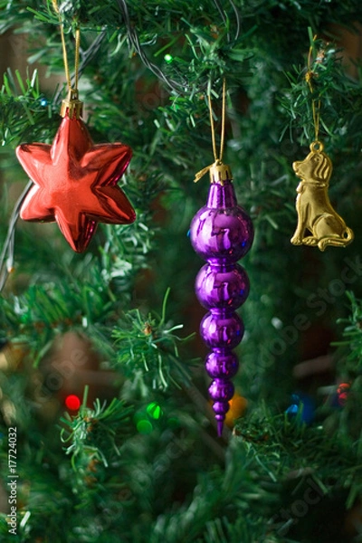 Obraz Christmas-tree decorations. Close up.