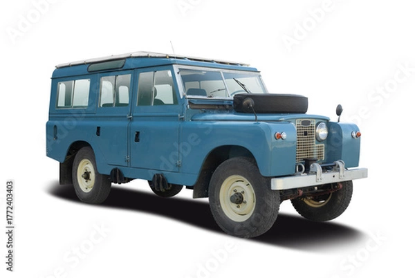 Obraz Classic British SUV car isolated on white background