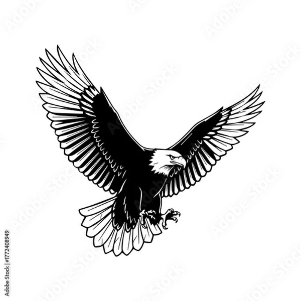 Fototapeta Flying Eagle Silhouette Vector Art