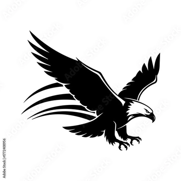 Fototapeta Flying Eagle Silhouette Vector Art