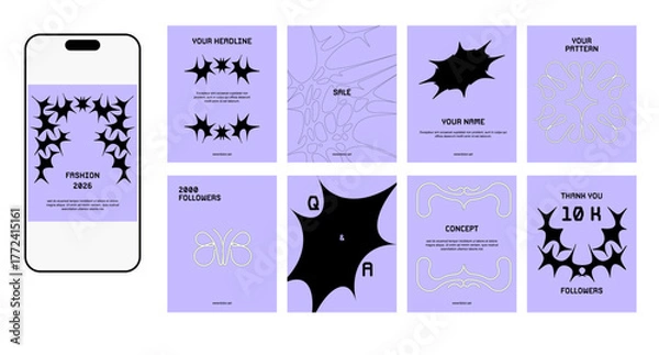 Obraz Editable simple corporate posts, Easy Use in banners, unique designs, PR, inspirational Promotional mockups for bloggers, designers, shop owners, entrepreneurs and businesses. Social media template.