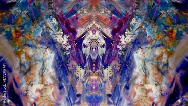 Fototapeta Abstract art background . Hand painting artwork on canvas .