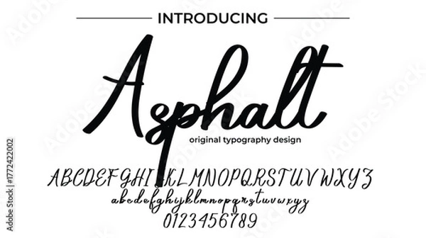 Fototapeta Asphalt - Elegant Script Font for Smooth Handwritten Design and Creative Typography